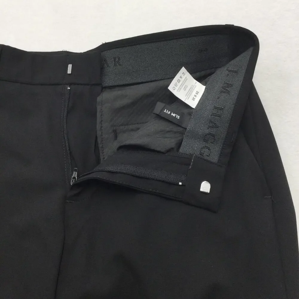 J.M. Haggar Pants Mens 29x30 Black Slim Fit Stretch Flat Front Dress Slacks
